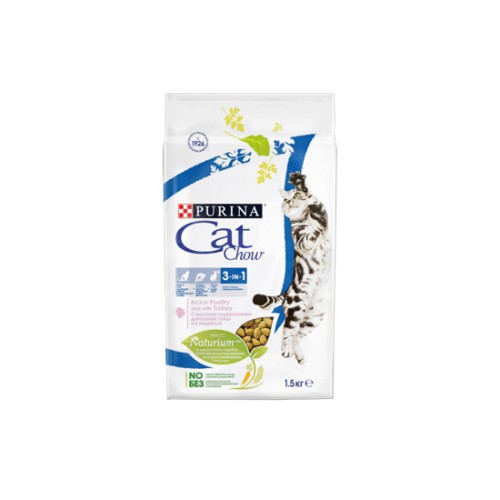 Cat Chow 3 в 1 с индейкой 1.5 кг.
