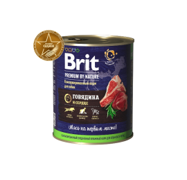 Корм BRIT Premium, говядина и сердце 850 г.