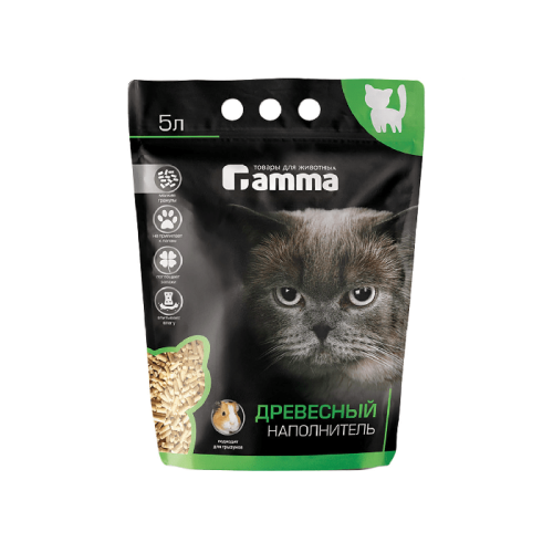 Древесный наполнитель Gamma (мелкий), 5л.
