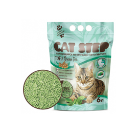 Комкующийся наполнитель растительный CAT STEP Tofu Green Tea, 6л.