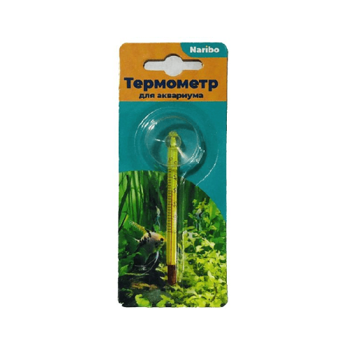 Naribo термометр стеклянный тонкий, 8см.