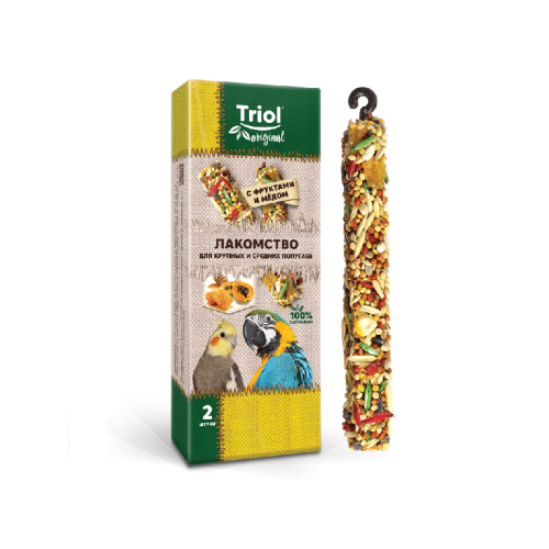 Лакомство Triol Original для крупных и средних попугаев (уп.2шт.), 55 г.
