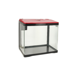 Аквариум Prime, красно-черный (фильтр, LED, кормушка), 33 л.