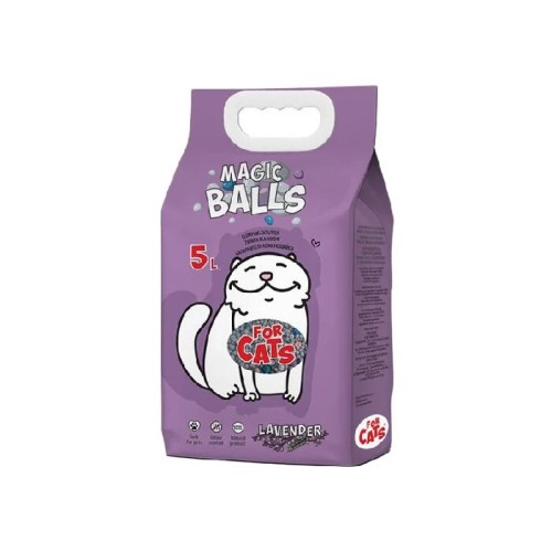 Наполнитель комкующийся натуральный FOR CATS Magic Balls Lavender 5 л.