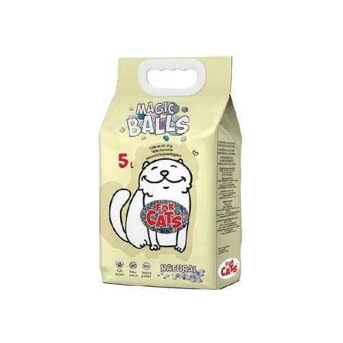 Наполнитель комкующийся натуральный FOR CATS Magic Balls Natural 5 л.