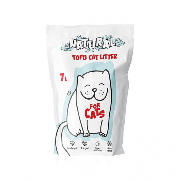 Комкующийся наполнитель FOR CATS Tofu Natural, без запаха